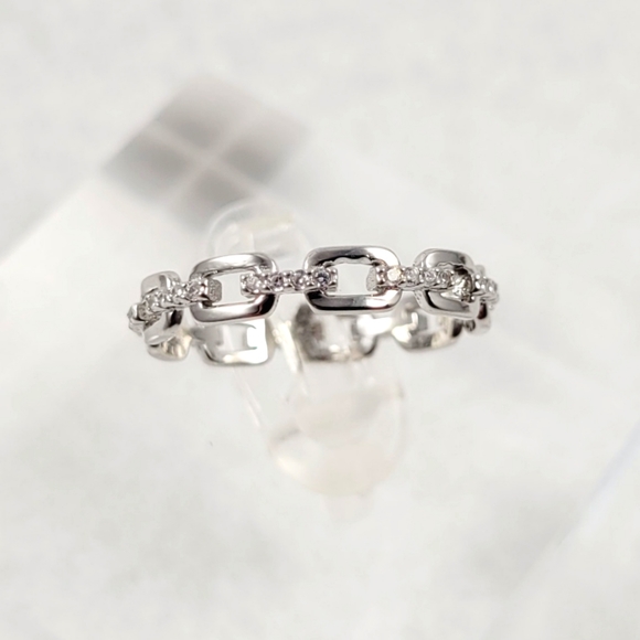 Sterling Silver Link Eternity Band - Picture 4 of 14